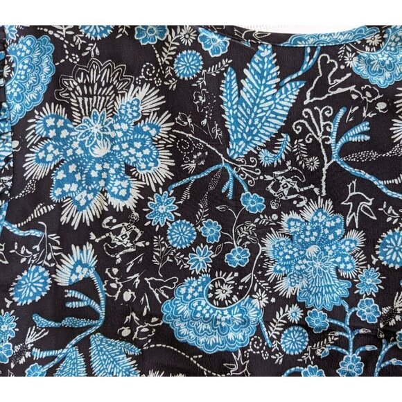 TANYA TAYLOR Raven Paisley Blue Floral Long Sleeve MiniDress w/Auth Sticker Sz 8 - Picture 2 of 10